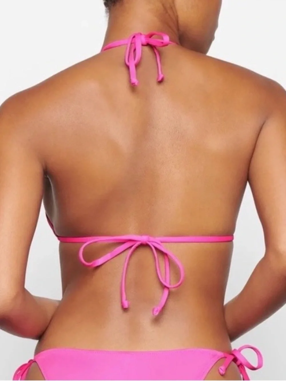 Skims NWT 2pc Bikini Swimsuit Hot Pink Triangle String Bikini top & Bottom M